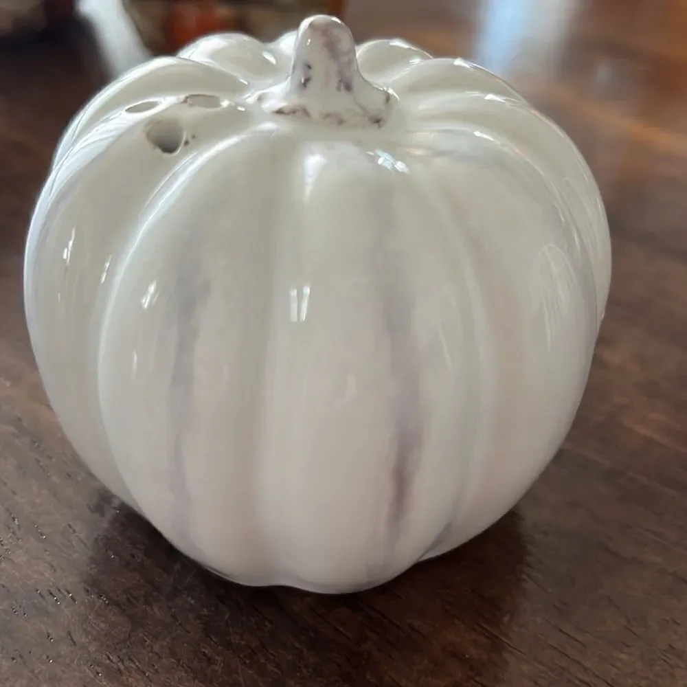 Set of 2 Turkey/1 Pumpkin Interchangeable Salt & Pepper Ceramic Painted Shakers